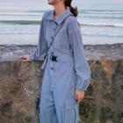 Puff-sleeve Shirt Jumpsuit