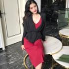 Strappy Midi Knit Dress / Cardigan