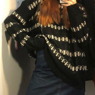 Printed Round-neck Sweater As Shown In Figure - One Size