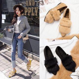 Faux Fur Pointy Toe Flats