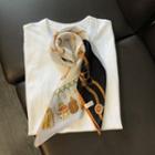 Retro Print Silk Scarf As Shown In Figure - One Size