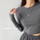 Skinny Long-sleeve Crop T-shirt