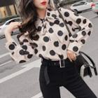 Dotted Blouse / Skinny Pants / Set
