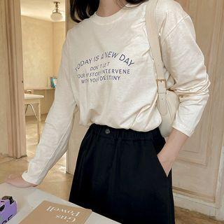 Plus Size Letter Cotton T-shirt