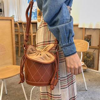 Quilted Mini Bucket Bag Camel - One Size
