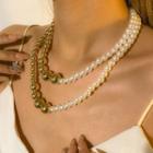 Alloy & Faux Pearl Layered Necklace