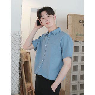 Short-sleeve Linen Loose-fit Shirt