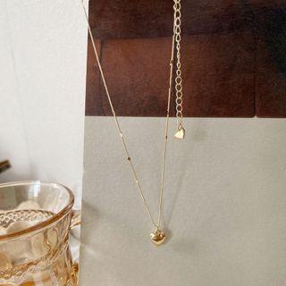 Heart Pendant Necklace 1 Piece - Necklace - Heart - Gold - One Size