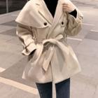 Sashed Button-up Coat