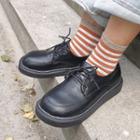 Round-toe Faux Leather Lace-up Shoes