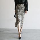 Snakeskin H-line Long Skirt