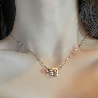 Rhinestone Loop Necklace 1 Pc - Gold - One Size