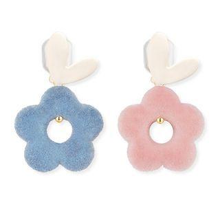 Heart And Flower Drop Earring