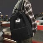 Applique Plain Zip Backpack