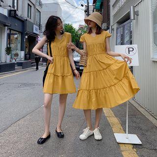 Sleeveless Mini A-line Dress / Short-sleeve Midi A-line Dress