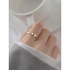 Moon & Star Sterling Silver Open Ring 1 Pc - Silver - One Size