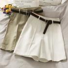 High-waist Wide-leg Dress Shorts With Belt