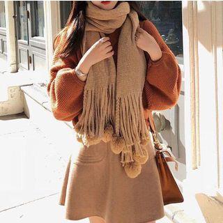 Balloon-sleeve Sweater / A-line Skirt / Set