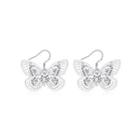 Creative Elegant Hollow Butterfly Earrings Silver - One Size