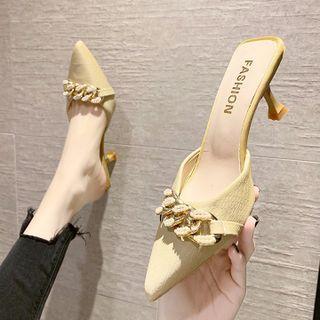 Stiletto Heel Chained Mules