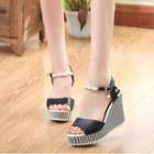 Faux-pearl Detail Wedge Shoes