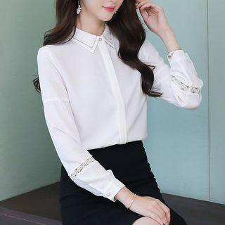 Lace-trim Embroidered Shirt
