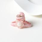 Flower Faux Pearl Hair Clamp Pink - One Size