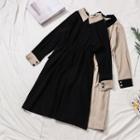 Two Tone Long Sleeve Retro Dress