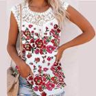 Lace Panel Floral Tank Top