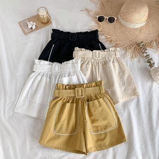 Asymmetric Plain Loose Fit Shorts