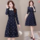 Collared Heart Long-sleeve A-line Dress