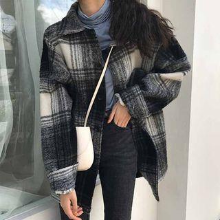 Collared Button Coat As Shown In Figure - One Size