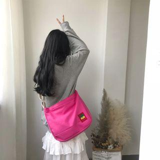 Canvas Crossbody Bag Pink - One Size
