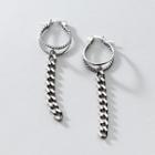 Chain Sterling Silver Dangle Earring 1 Pair - S925 Silver - Silver - One Size
