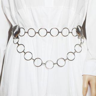 Hoop & Shell Chain Belt Silver - One Size