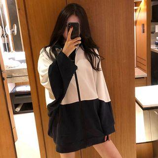 Color-block Hoodie As Shown In Figure - One Size