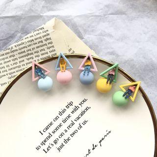 Miniature Human Geometric Dangle Earring