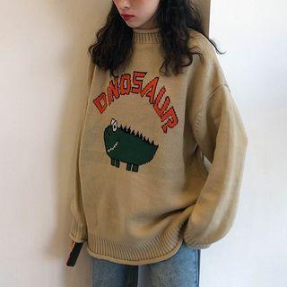 Dinosaur Print Knit Sweater