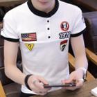 Short-sleeve Patched Polo Shirt