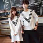 Couple Matching Striped Pullover / Long Sleeve Dress