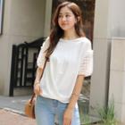 Lace-sleeve Draped Top