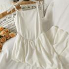 Sleeveless Ribbon-strap Midi Dress White - One Size