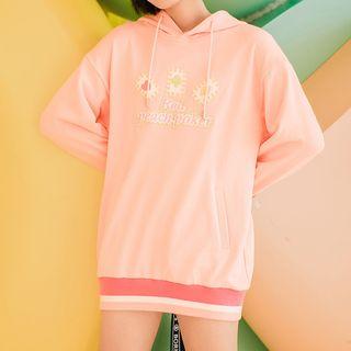 Embroidered Applique Long Hoodie