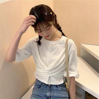 Lantern-sleeve Twisted T-shirt