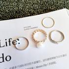 Set Of 4: Faux Pearl Ring
