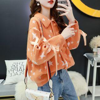 Star Pattern Ruffle Cardigan
