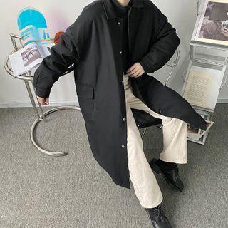 Long Padded Button-up Coat