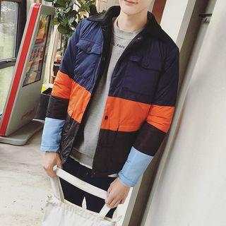 Colour Block Collared Jacket
