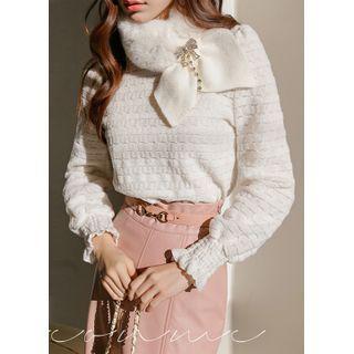 Smocked Napped Lace Blouse
