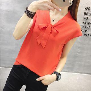 Solid Color V-neck Sweater